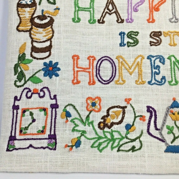Completed~Crewel Embroidery~Happiness Homemade~ - Picture 3 of 8